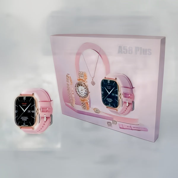A58 Plus 6 In 1 Smartwatch For Women & Girls