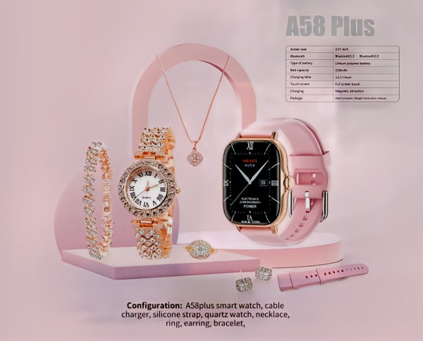 A58 Plus 6 In 1 Smartwatch For Women & Girls