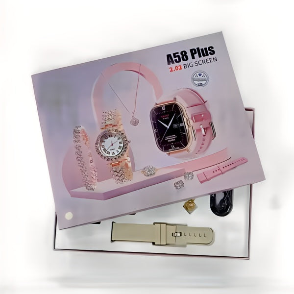 A58 Plus 6 In 1 Smartwatch For Women & Girls