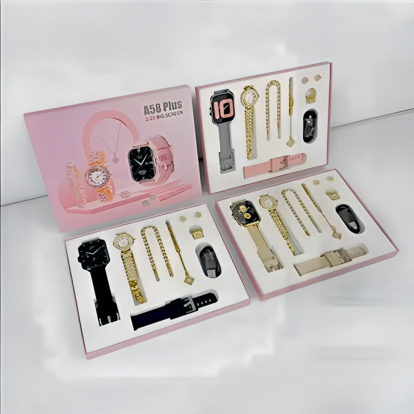 A58 Plus 6 In 1 Smartwatch For Women & Girls