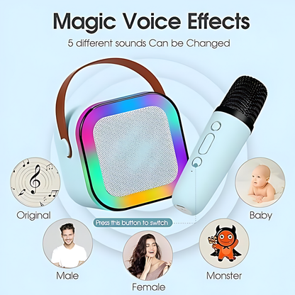 K12 Wireless Audio Microphone Bluetooth Speaker With Double Mic Random Color